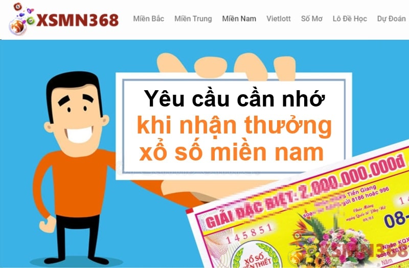 Yêu cầu cần nhớ khi nhận thưởng xổ số miền nam 